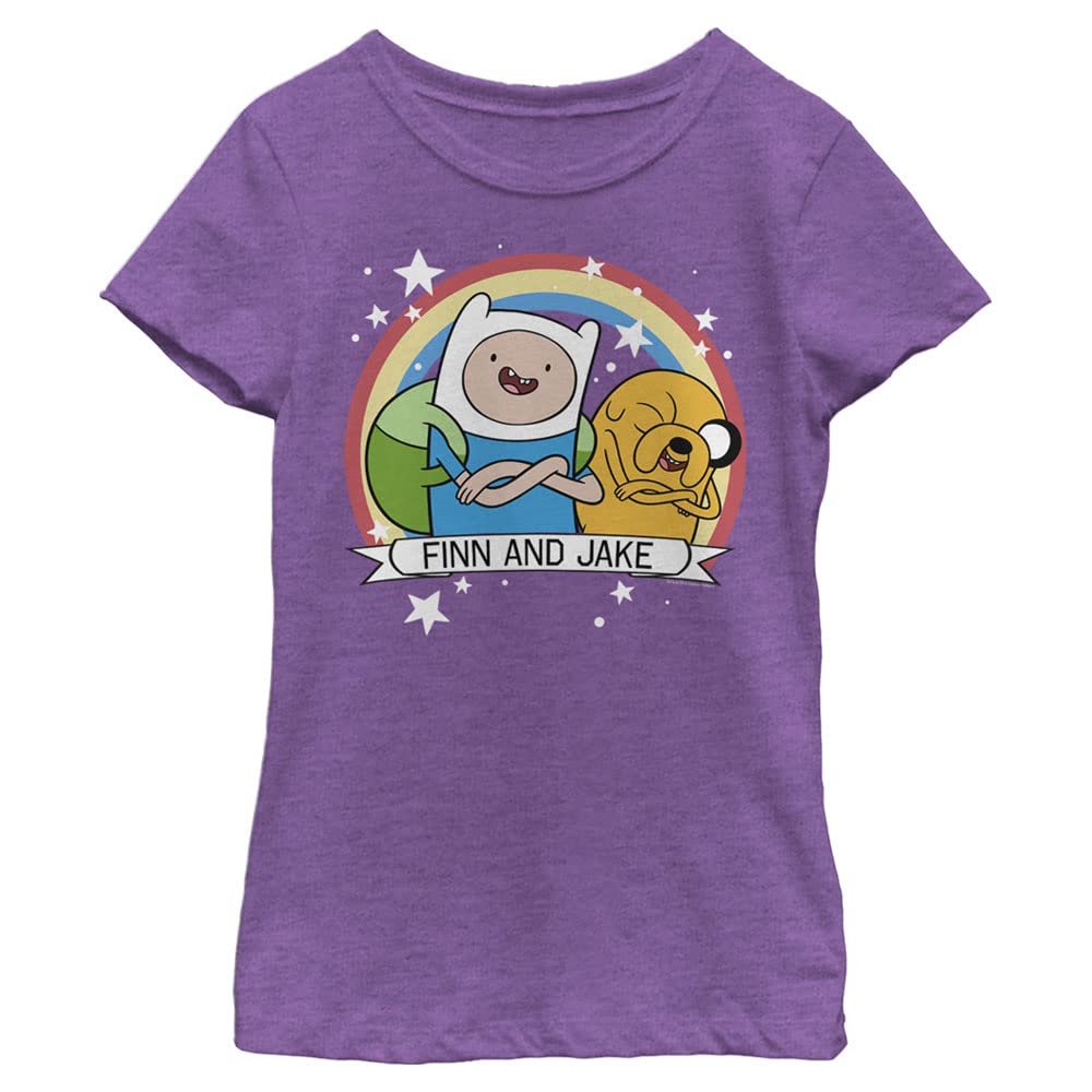 Adventure Time Girl's Jake Finn Forev T-Shirt, Pur Berry, X-Large