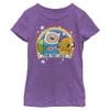 Adventure Time Girl's Jake Finn Forev T-Shirt, Pur Berry, X-Large view 1