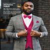 Vittorio Farina Solid Color Satin Suit Vest for Men Set of 4 - Vest, Tie, Bow Tie & Pocket Square (Hot Pink) view 4