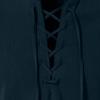Men's Cotton Linen Shirts Casual Hippie Lace Up Beach Tee Shirts V Neck Rolled Sleeve Loose Fit Summer Vintage Yoga Tops Navy view 4