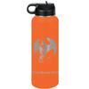LaserGram Personalized Water Bottle, Dragon, Stainless Steel Double Wall Vacuum Insulated with Flip Top Straw, Custom Engraved Gift (40oz / 1180ml Orange) view 1