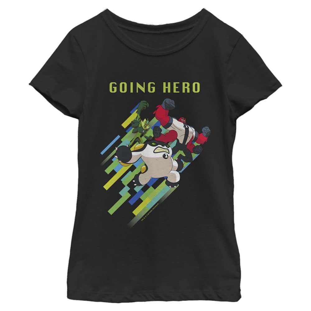 Ben 10 Girl's Going Hero T-Shirt, Black, Medium
