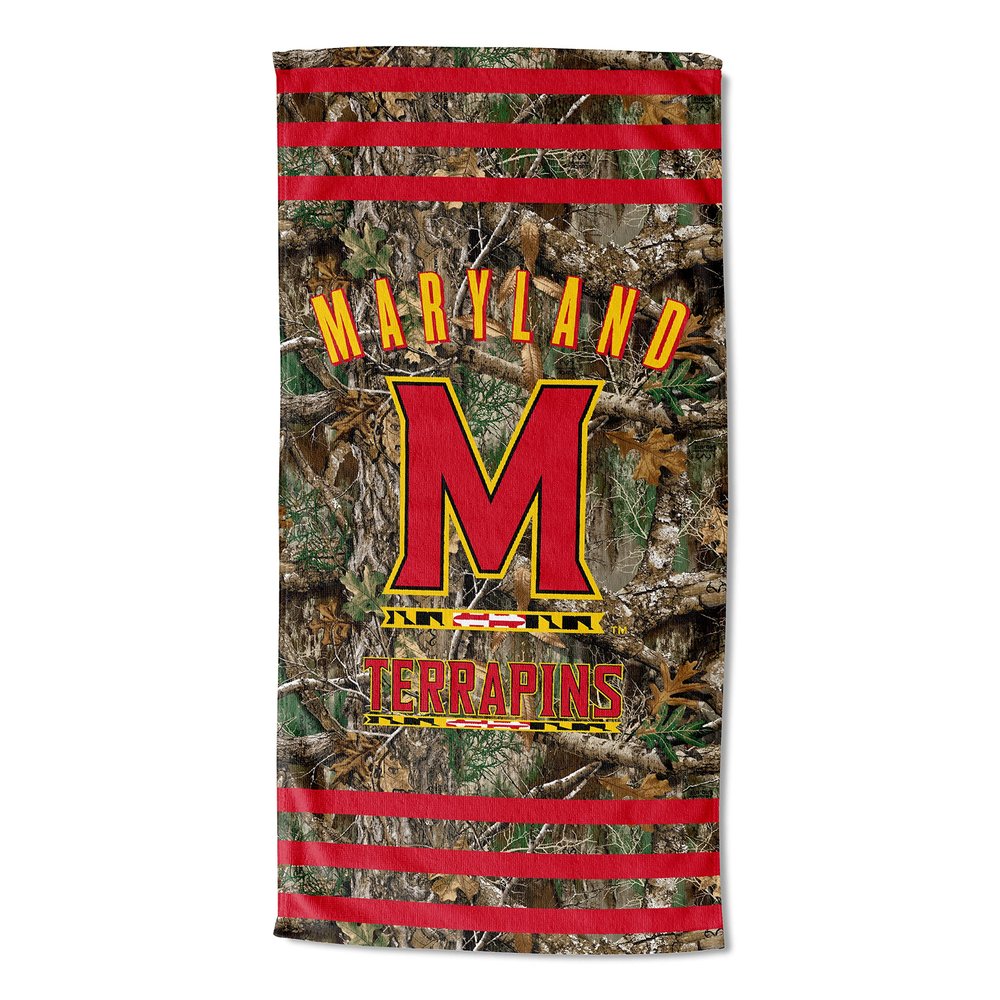 Northwest NCAA Maryland Terrapins Unisex-Adult Beach Towel, 30" x 60", Realtree Stripes