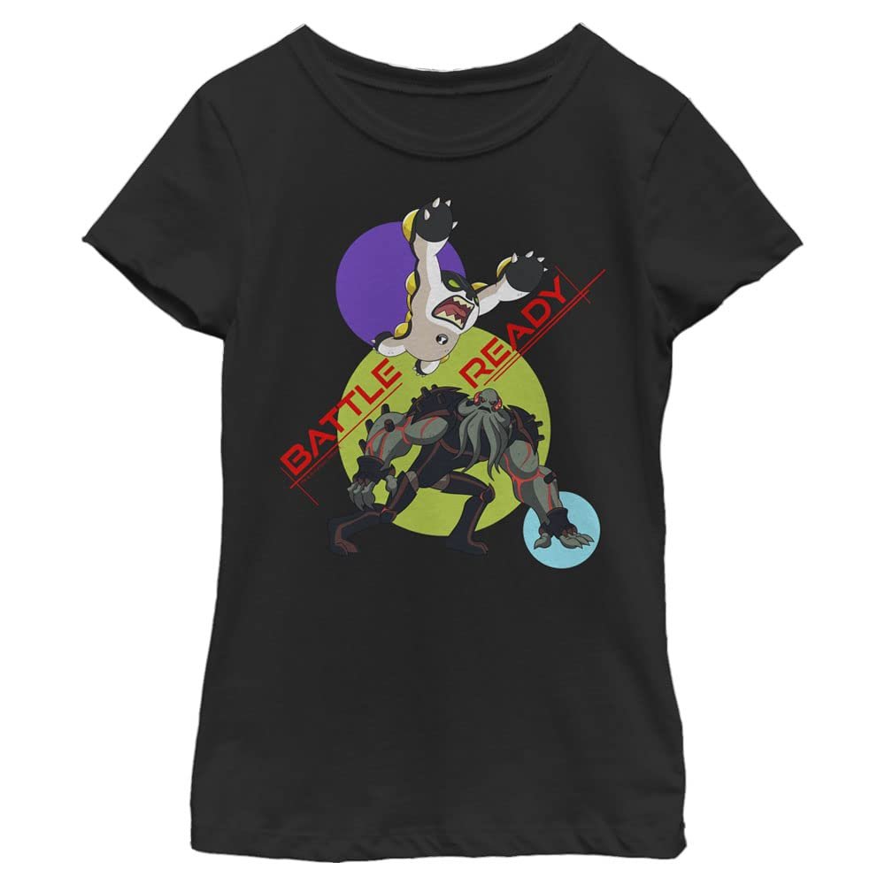 Ben 10 Girl's Battle Ready T-Shirt, Black, Large
