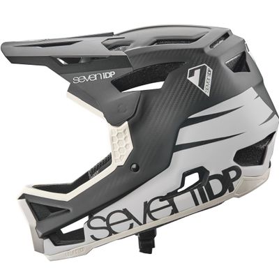 7iDP Project 23 Carbon Full Face Mountain Biking Helmet, Cool Gray & Raw Carbon (XX-Large)