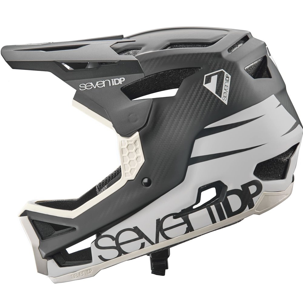 7iDP Project 23 Carbon Full Face Mountain Biking Helmet, Cool Gray & Raw Carbon (XX-Large)