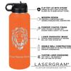 LaserGram Personalized Water Bottle, Soccer Player Man, Stainless Steel Double Wall Vacuum Insulated with Flip Top Straw, Custom Engraved Gift (40oz / 1180ml Orange) view 3