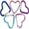 Beetoo Heart Shaped Carabiner Hook, Aluminum Alloy Snap Clip Key Holder, Keychain Tool for Fishing Camping Hiking Backpack Accessory (10 Pack Random Color)