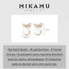 14k Gold Ribbon Bow Stud Earrings for Women cubic zirconia Dainty Gold Plated Pearl Earring for Women Jewelry (gold) view 2