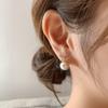 14k Gold Ribbon Bow Stud Earrings for Women cubic zirconia Dainty Gold Plated Pearl Earring for Women Jewelry (gold) view 3
