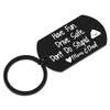 Beugif Graduation Coming of Age Gift for Teen Boys Girls Have Fun Keyring Drive Safe Key Chain Don't Do Stupid Keychain Tag (Black-dadmom), 1.97 inch*1.10 inch view 1