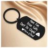 Beugif Graduation Coming of Age Gift for Teen Boys Girls Have Fun Keyring Drive Safe Key Chain Don't Do Stupid Keychain Tag (Black-dadmom), 1.97 inch*1.10 inch view 3