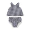 Hope & Henry Baby Flyaway Swing Top and Bloomer 2-Piece Set, 3-6 Months, Navy Gingham Seersucker view 1