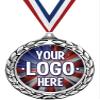 Custom Silver Wreath Medal, Personalize with Your Own Logo Or Art - 2.5" Winner Participant Medal Trophy Awards 50 Pack view 1