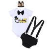 1st Birthday Outfit Boy Baby First 1/2 Birthday Cake Smash Photo Props Gentleman Black Top Hat Romper Suspenders Bloomers Diaper Cover Headband Baby Shower Half One Year Old Black + Yellow One 1 Year view 1
