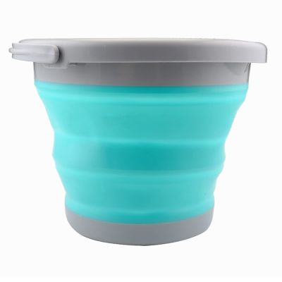 LFFH Collapsible Bucket 5L/10L, Folding Storage Portable Water Bucket with Carry Handle Ideal for Caravans Outdoor Activities (Color : Blue, Size : 10L)