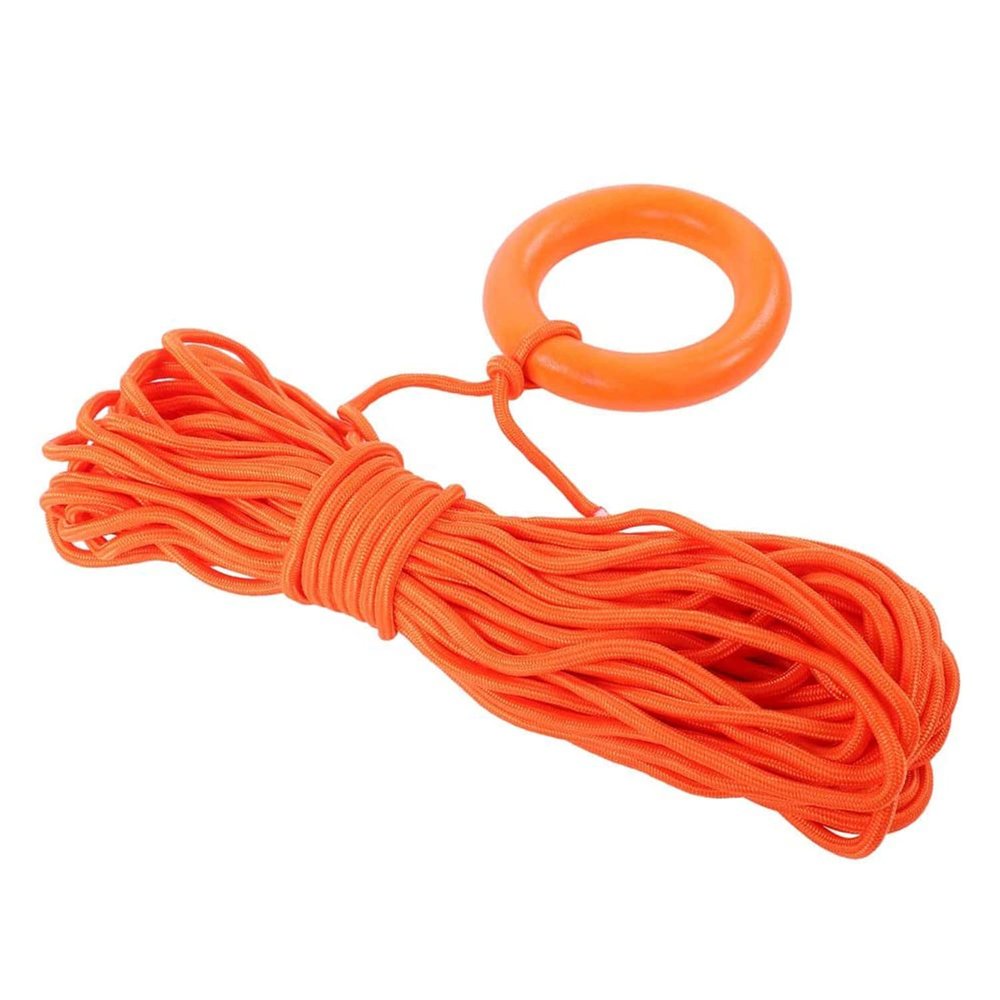 YUEWO Water Floating Lifesaving Rope with Buckle and Hand Ring Professional Throwing Rescue Rope, for Rowing, Surfing, Fishing, Rafting, Water Rescue Equipment, Orange (8mm x 98.4ft)