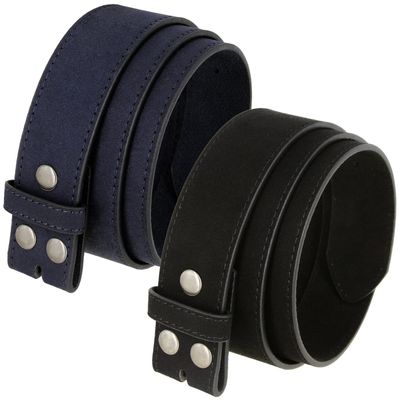 2 Count Women's Casual Jean Suede Leather Belt Strap 1-1/2"(38mm) Wide (Navy/Black, 40)
