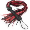 Beautysdream Horse Leather Red Whip 30'' Leather Whips for Horse Training Or Riding, Whips for Play (Black&Red)