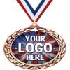 Custom Bronze Wreath Medal, Personalize with Your Own Logo Or Art - 2.5" Winner Participant Medal Trophy Awards 50 Pack view 1