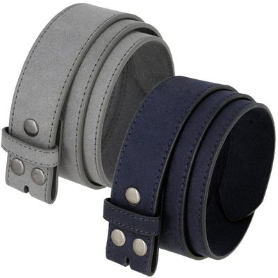 2 Count Women's Casual Jean Suede Leather Belt Strap 1-1/2"(38mm) Wide (Gray/Navy, 30)