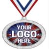 Custom Silver Glitter Medal, Personalize with Your Own Logo Or Art - 2" Silver Winner Participant Medal Trophy Awards 50 Pack view 1