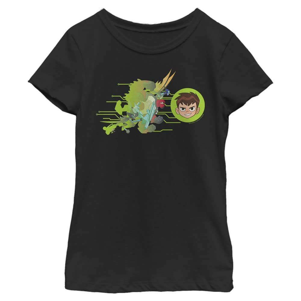 Ben 10 Girl's Charge T-Shirt, Black, Large