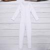Daenrui Kids Girls Boys Long Sleeves Full Body Gymnastic Ballet Dance Unitard Stretch One Piece Leotard Bodysuit White 8-10 Years view 3