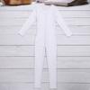 Daenrui Kids Girls Boys Long Sleeves Full Body Gymnastic Ballet Dance Unitard Stretch One Piece Leotard Bodysuit White 8-10 Years view 4