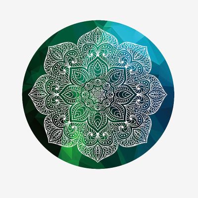 WCPQT Suede Rubber Print Portable Exercise Mat,Round Professional Not-Slip Yoga Food,for Pilates Stretching Meditation-K Diameter 140cm