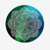 WCPQT Suede Rubber Print Portable Exercise Mat,Round Professional Not-Slip Yoga Food,for Pilates Stretching Meditation-K Diameter 140cm view 1