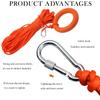 YUEWO Water Floating Lifesaving Rope with Buckle and Hand Ring Professional Throwing Rescue Rope, for Rowing, Surfing, Fishing, Rafting, Water Rescue Equipment, Orange (10mm x 98.4ft) view 4