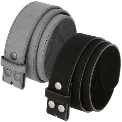 2 Count Women's Casual Jean Suede Leather Belt Strap 1-1/2"(38mm) Wide (Gray/Black, 42)