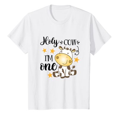 1st Birthday First Birthday 1 Year Old Holy Cow I'm One T-Shirt
