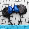 CHuangQi 1pcs Mouse Ears Shiny Headband with 3D Bow, Double-sided Sequin Hair Band for Birthday Party or Amusement Park (3D Royalblue Bow) view 4