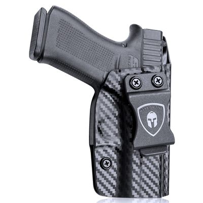WARRIROLAND IWB Carbon Fiber Kydex Tailored Fit: Glock 43 / 43X Pistol, Inside Waistband Concealed Carry Holster, Adj. Posi-Click Retention & Cant, Right Hand