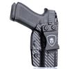 WARRIROLAND IWB Carbon Fiber Kydex Tailored Fit: Glock 43 / 43X Pistol, Inside Waistband Concealed Carry Holster, Adj. Posi-Click Retention & Cant, Right Hand view 1