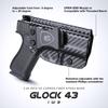 WARRIROLAND IWB Carbon Fiber Kydex Tailored Fit: Glock 43 / 43X Pistol, Inside Waistband Concealed Carry Holster, Adj. Posi-Click Retention & Cant, Right Hand view 2