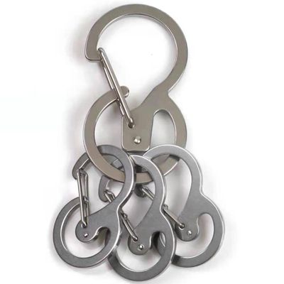 TACRAY Carabiner Keychain Clip Sets, Quick Released Key Holders, Stainless Steel Loop-Locked Hooks, Comes with 3pcs Extra Mini Clasps for More Keys