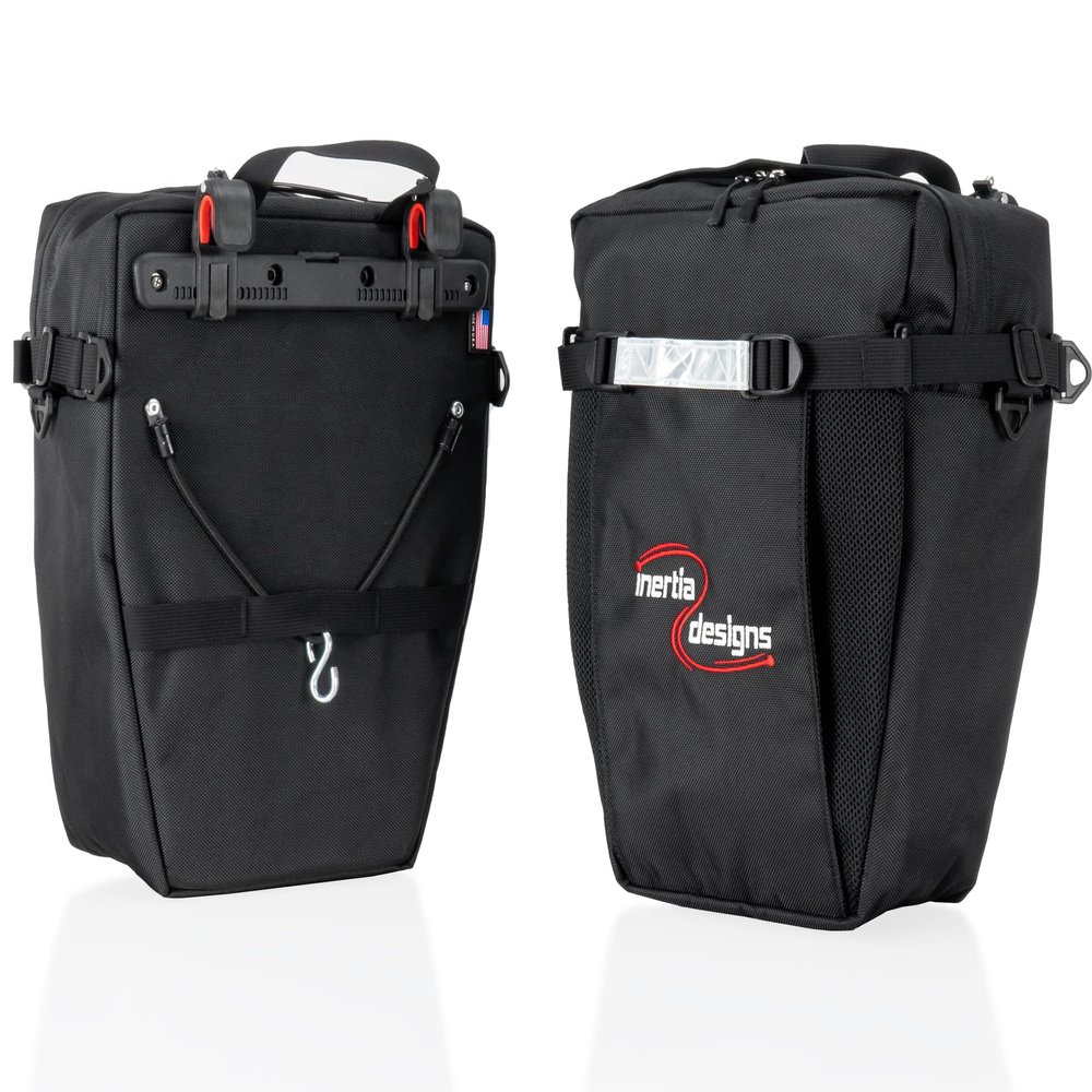 Inertia Designs - Express Panniers - Constructed Using Tear-Resistant, Industrial Grade Ballistic Nylon - Featherlight Quick-Release Mounting Bracket