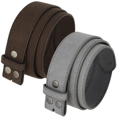 2 Count Women's Casual Jean Suede Leather Belt Strap 1-1/2"(38mm) Wide (Brown/Gray, 30)