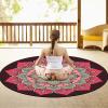 WCPQT Suede Rubber Print Portable Exercise Mat,Round Professional Not-Slip Yoga Food,for Pilates Stretching Meditation-D Diameter 140cm view 3
