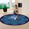 WCPQT Suede Rubber Print Portable Exercise Mat,Round Professional Not-Slip Yoga Food,for Pilates Stretching Meditation-D Diameter 140cm view 4