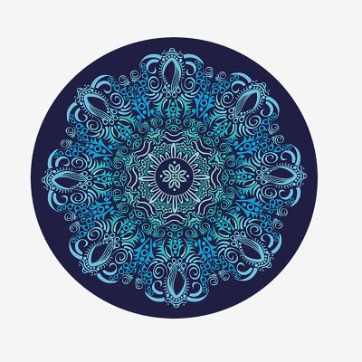 WCPQT Suede Rubber Print Portable Exercise Mat,Round Professional Not-Slip Yoga Food,for Pilates Stretching Meditation-I Diameter 140cm