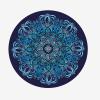 WCPQT Suede Rubber Print Portable Exercise Mat,Round Professional Not-Slip Yoga Food,for Pilates Stretching Meditation-I Diameter 140cm view 1