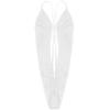 Fldy Women's High Cut One Piece Sling Shot Bikini Halter V-String Plunge Micro Swimsuit White One Size view 3