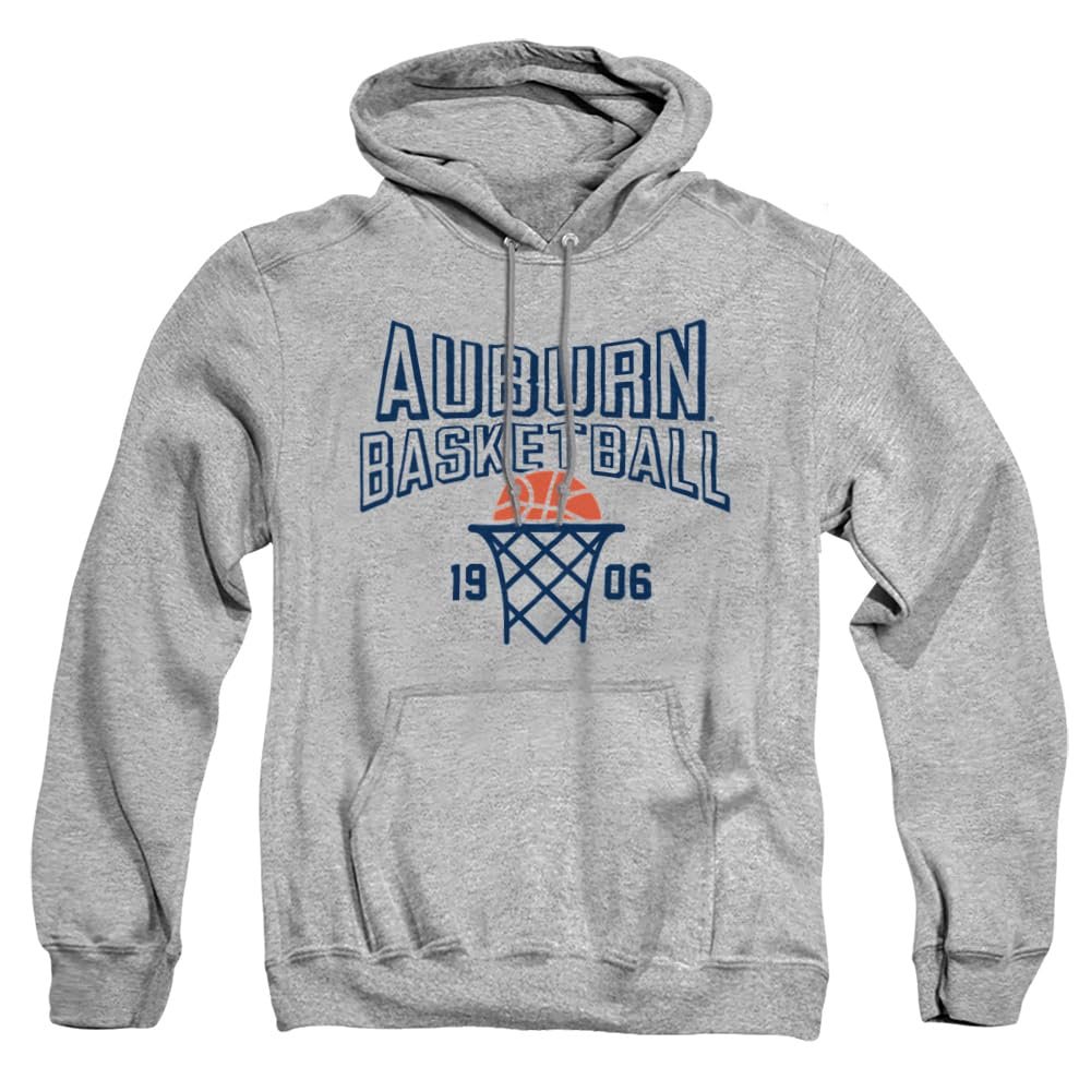 Auburn University Official Basketball Year Unisex Adult Pull-Over Hoodie,Athletic Heather, 2X-Large