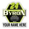 Custom Personalized Nascar #24 William Byron 4-Inch Vinyl Decal Sticker with Engraved Name view 1