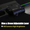 CRONHAWK 500 Lumen Blue Green Laser Light for Pistol, Rechargeable Rail Mounted Flashlight Laser Combo for Picatinny Rail, Magnetic Charging view 2