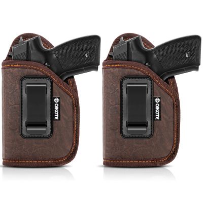 2 PACK IWB Holster with Laser Sight, Concealed Carry Gun Holster for Women/Men, ECO Leather Concealment Inside Waistband Holsters with Metal Clip Fits Most Midsize & Compact 9/40/45 & Laser Attachment